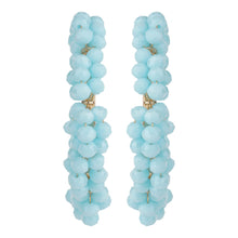 Load image into Gallery viewer, TRIBAL ZONE CLASSY SKY BLUE BEADS C HOOP EARRING