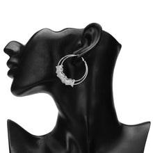 Load image into Gallery viewer, TRIBAL ZONE DESGINER SILVER  HOOP EARRING