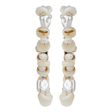 Load image into Gallery viewer, TRIBAL ZONE CHUNKY WHITE C HOOP  EARRING