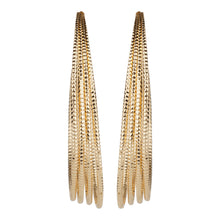 Load image into Gallery viewer, TRIBAL ZONE CLASSY GOLDEN LONG C HOOP EARRING