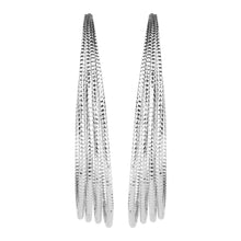Load image into Gallery viewer, TRIBAL ZONE CLASSY SILVER LONG  C HOOP EARRING