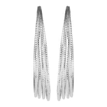 Load image into Gallery viewer, TRIBAL ZONE CLASSY SILVER LONG  C HOOP EARRING