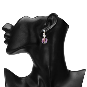 TRIBAL ZONE GLOSSY STONE DROP EARRING