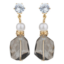 Load image into Gallery viewer, TRIBAL ZONE STUNNING GREY MINI STONE DROP EARRING