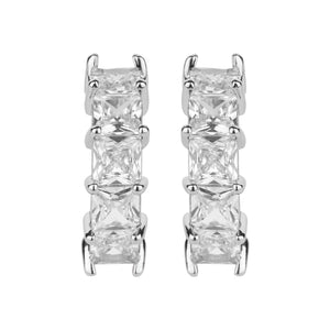 TRIBAL ZONE STUNNIND ZX STONE LEVER BACK SILVER EARRING