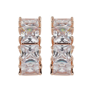 TRIBAL ZONE STYLISH ROSE GOLD ZX STONE LEVER BACK EARRING