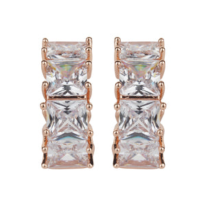 TRIBAL ZONE STYLISH ROSE GOLD ZX STONE LEVER BACK EARRING