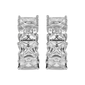 TRIBAL ZONE STYLISH  SILVER ZX STONE LEVER BACK EARRING