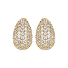 Load image into Gallery viewer, TRIBAL ZONE ROYAL CZ STONE GOLDEN STUD EARRING