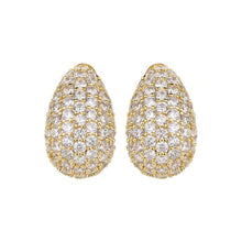Load image into Gallery viewer, TRIBAL ZONE ROYAL CZ STONE GOLDEN STUD EARRING