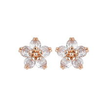 Load image into Gallery viewer, TRIBAL ZONE PRETTY ZX STONE FLORAL GOLDEN STUD EARRING