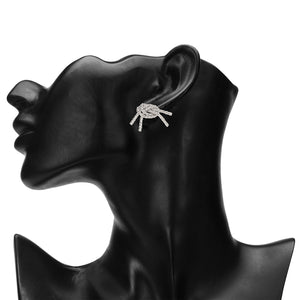 TRIBAL ZONE KNOT  SILVER  STUD EARRING