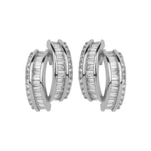 Load image into Gallery viewer, TRIBAL ZONE DAZZILING  SILVER  CZ STONE STUD EARRING