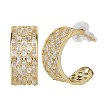 Load image into Gallery viewer, TRIBAL ZONE STUNNING CZ STONE GOLDEN STUD EARRING