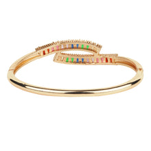 Load image into Gallery viewer, TRIBAL ZONE ELEGANT MULTICOLOR STONE BANGLE GOLD BRECELATE