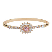 Load image into Gallery viewer, TRIBAL ZONE ROYAL MULTI COLOR STONE FLORAL BANGLE GOLDEN BRECELATE