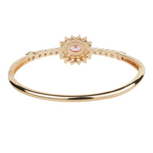 Load image into Gallery viewer, TRIBAL ZONE ROYAL MULTI COLOR STONE FLORAL BANGLE GOLDEN BRECELATE