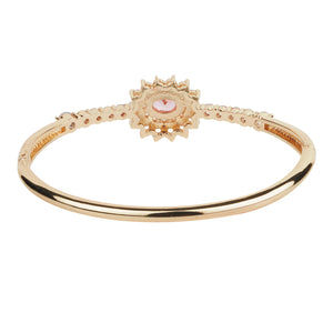 TRIBAL ZONE ROYAL MULTI COLOR STONE FLORAL BANGLE GOLDEN BRECELATE