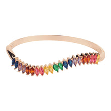 Load image into Gallery viewer, TRIBAL ZONE ELEGNT MULTICOLOR STONE BANGLE ROSE GOLD  BRECELATE