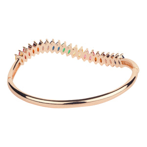 TRIBAL ZONE ELEGNT MULTICOLOR STONE BANGLE ROSE GOLD  BRECELATE