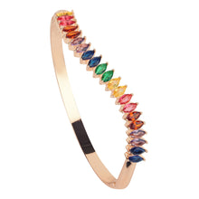 Load image into Gallery viewer, TRIBAL ZONE ELEGNT MULTICOLOR STONE BANGLE ROSE GOLD  BRECELATE