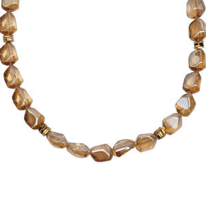 TRIBAL ZONE CHUNKY SEA STONE MATINEE NECKLACE