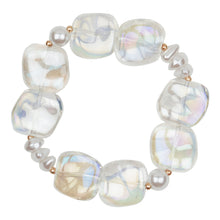 Load image into Gallery viewer, TRIBAL ZONE GLOSSY WHITE SEA  STONE BRECELATE