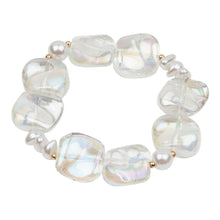 Load image into Gallery viewer, TRIBAL ZONE GLOSSY WHITE SEA  STONE BRECELATE