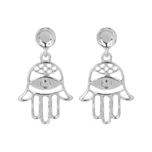 Load image into Gallery viewer, Hamsa Evil Eye Drop Earrings