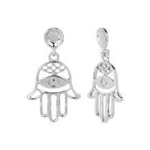 Load image into Gallery viewer, Hamsa Evil Eye Drop Earrings