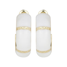 Load image into Gallery viewer, Gold-Plated White Enamel Chunky Open Hoop Earrings