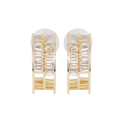 Gold Cubic Zirconia Hoop Earrings