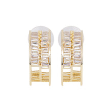 Load image into Gallery viewer, Gold Cubic Zirconia Hoop Earrings