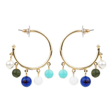 Load image into Gallery viewer, TRIBAL ZONE FANCY BEADED C HOOP EARRING