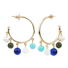 Load image into Gallery viewer, TRIBAL ZONE FANCY BEADED C HOOP EARRING
