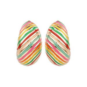TRIBAL ZONE CHUNKY MULTICOLOR STUD EARRING