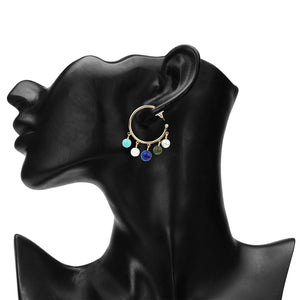 TRIBAL ZONE FANCY BEADED C HOOP EARRING