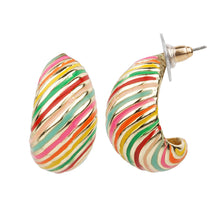 Load image into Gallery viewer, TRIBAL ZONE CHUNKY MULTICOLOR STUD EARRING