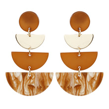Load image into Gallery viewer, TRIBAL ZONE CLASSY BROWN RESIN DANGLER EARRING