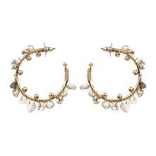 Load image into Gallery viewer, TRIBAL ZONE GOLDEN FANCY C HOOP EARRING