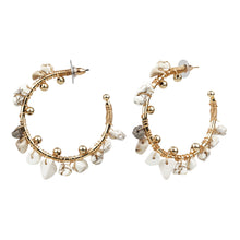 Load image into Gallery viewer, TRIBAL ZONE GOLDEN FANCY C HOOP EARRING