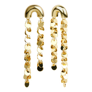 TRIBAL ZONE GLLITERING  GOLDEN DROP EARRING