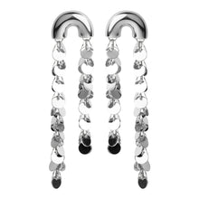 Load image into Gallery viewer, TRIBAL ZONE GLLITERING  SILVER DROP EARRING