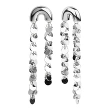 Load image into Gallery viewer, TRIBAL ZONE GLLITERING  SILVER DROP EARRING