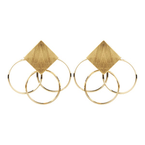 TRIBAL ZONE GORGEOUS GOLDEN STUD EARRING