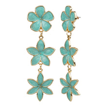 Load image into Gallery viewer, TRIBAL ZONE PRETTY STYLISH GREEN  FLORAL DANGLET EARRING