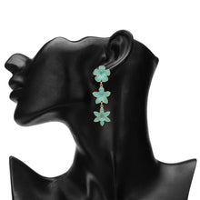 Load image into Gallery viewer, TRIBAL ZONE PRETTY STYLISH GREEN  FLORAL DANGLET EARRING