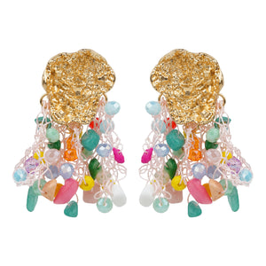 TRIBAL ZONE GORGEOUS GOLDEN DROP EARRING