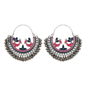 TRIBAL ZONE VINTAGE OXIDISED ETHNIC EARRING