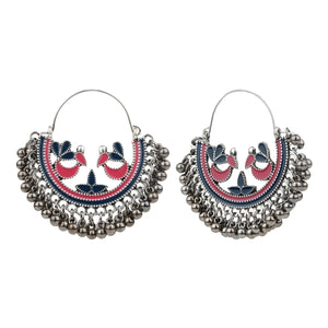 TRIBAL ZONE VINTAGE OXIDISED ETHNIC EARRING